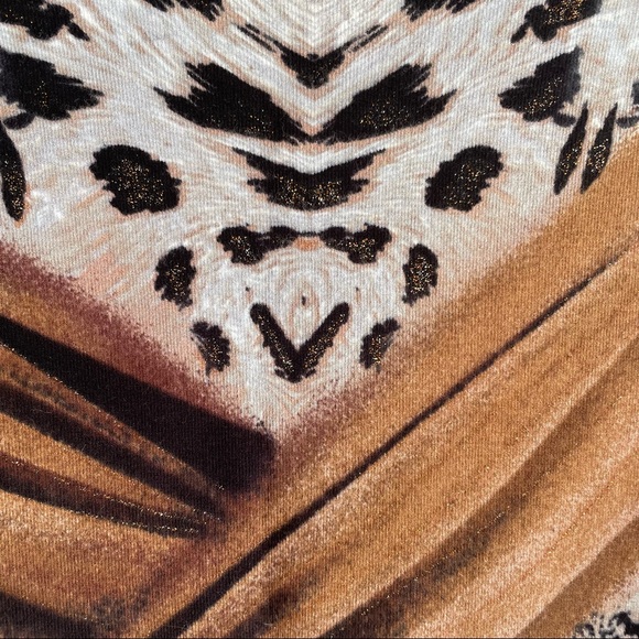 90s & Y2K ALBERTO MAKALI Leopard Print Glitter Rhinestone Embroidered Sweater - Picture 9 of 11